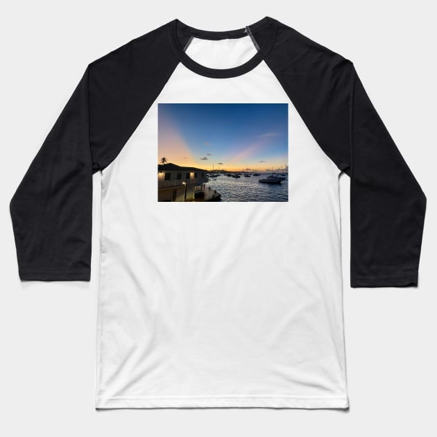 St. Croix boardwalk and ocean view Baseball T-Shirt by mia-alice85